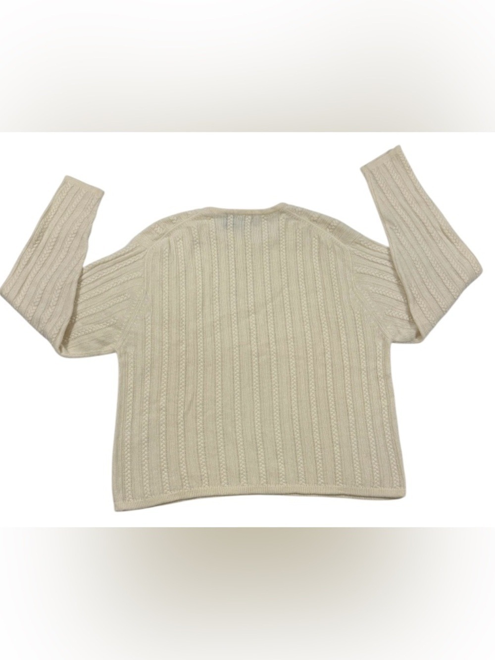 Forte' Prive Cream Cashmere Pull On Cardigan SzL - Picture 2 of 6